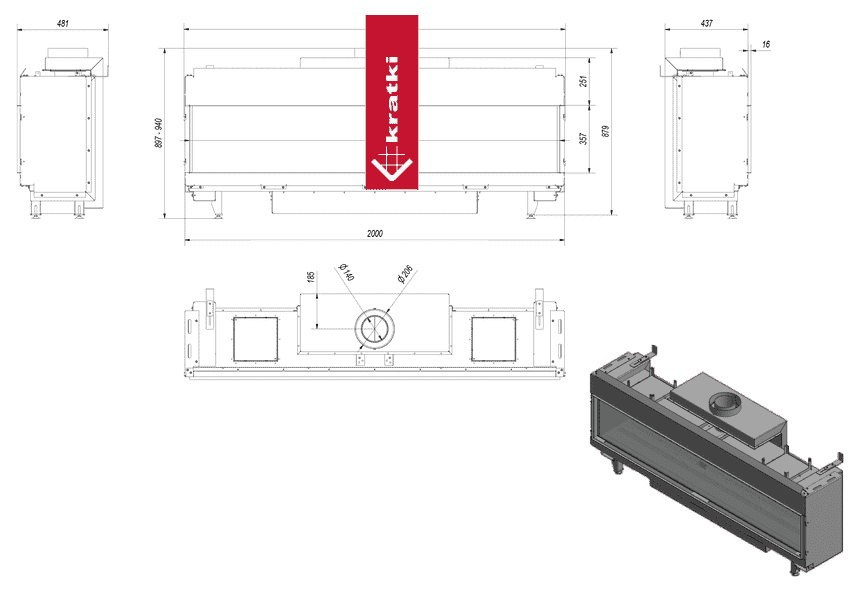 KRATKI LEO 200 gaz ziemny ∅ 130/200 14 kW - obrazek 7